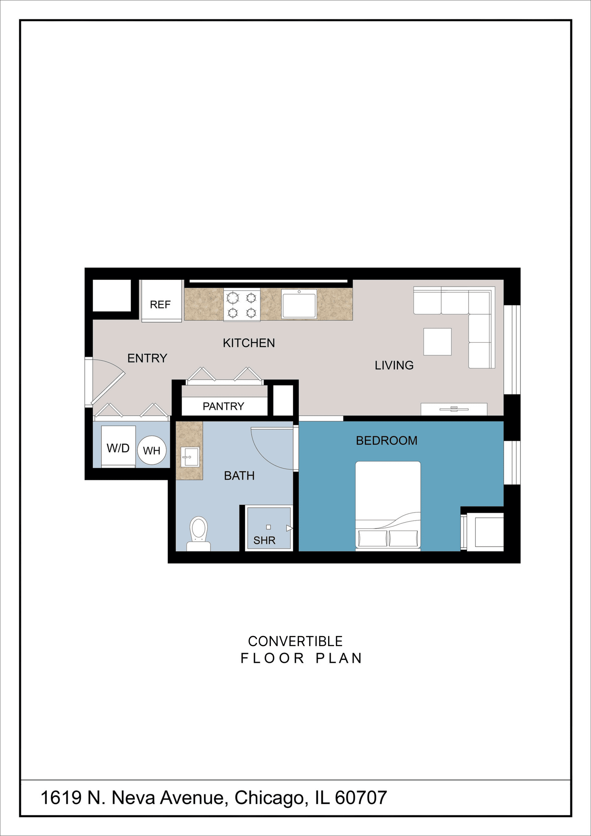 Convertible Floor Plan of Galewood Residence